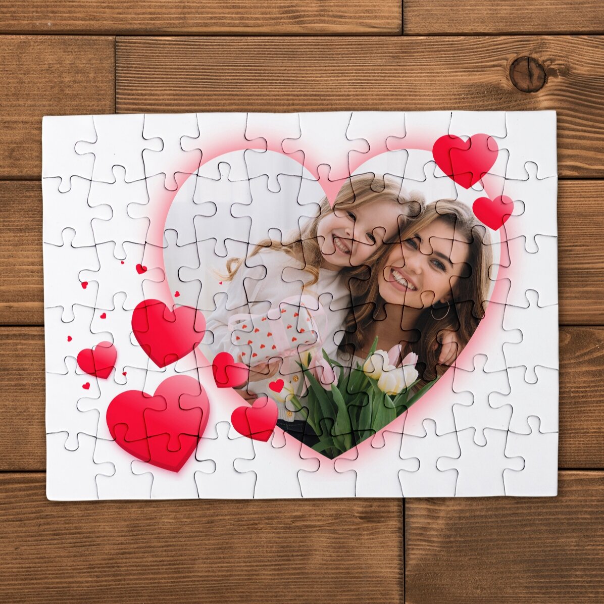 Puzzle personalizzato con foto e testo, 20x15 cm - Cuore