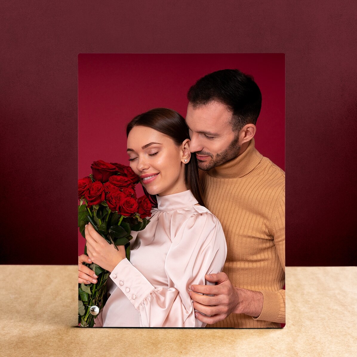 Cornice da scrivania personalizzata con una foto in formato ritratto