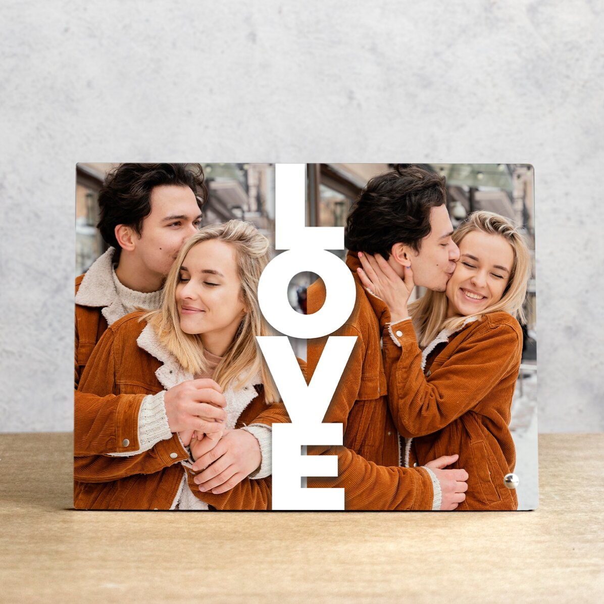 Cornice da scrivania personalizzata con 2 foto - LOVE