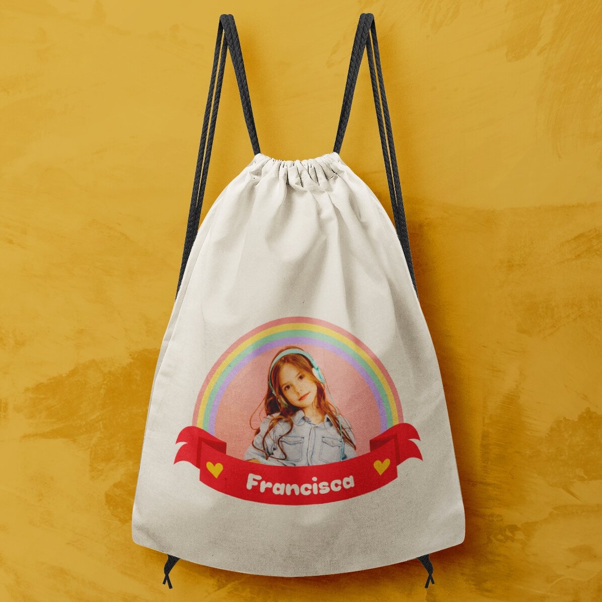 Zaino personalizzato con foto e nome - Rainbow
