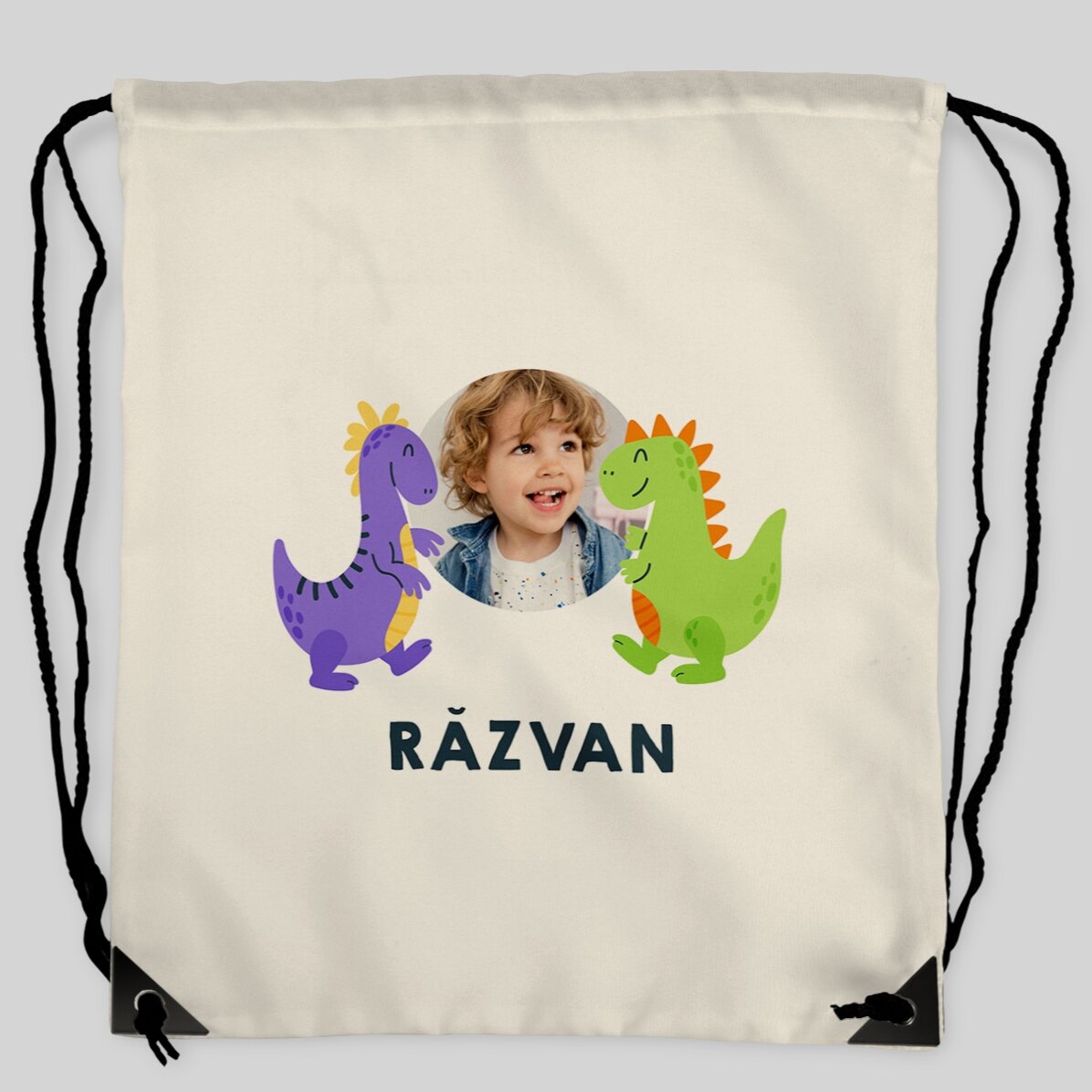 Zaino personalizzato con foto e testo - Happy dinosaurs