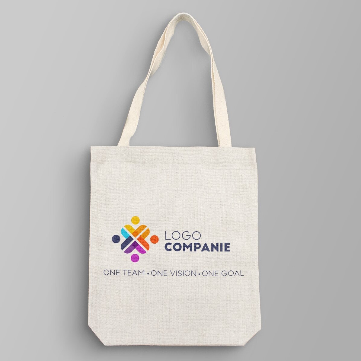 Personalised bag with logo and text