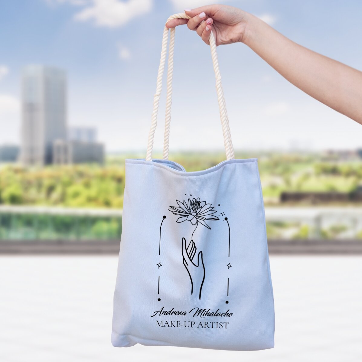 Personalised bag with text - Floral