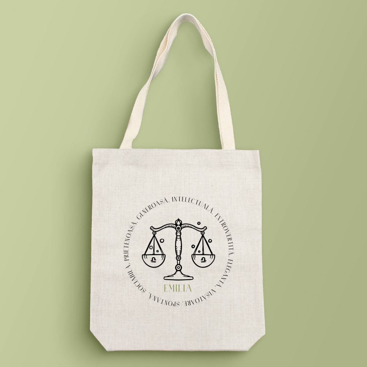 Borsa personalizzata con scritta - Segno zodiacale Bilancia