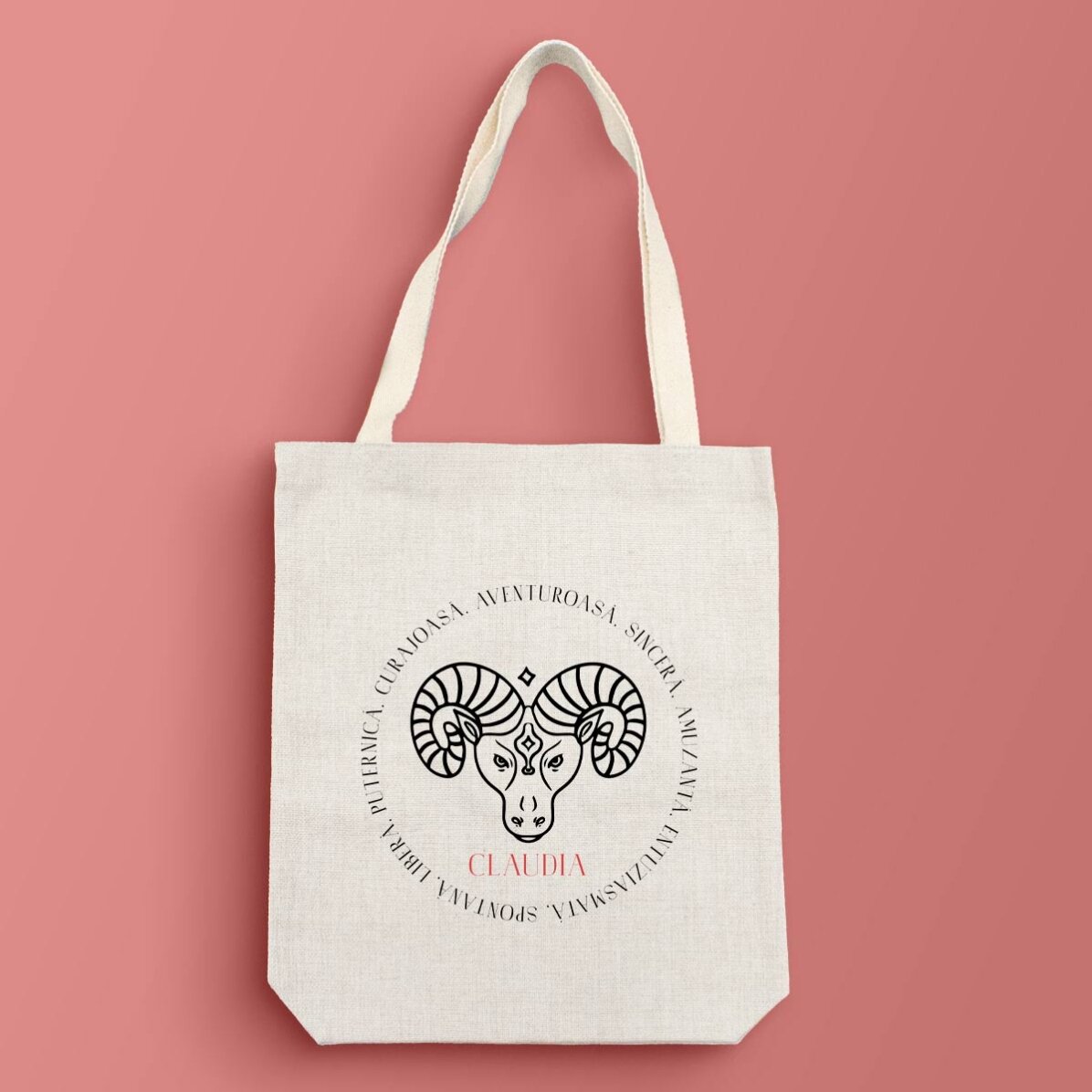 Borsa personalizzata con scritta - Segno zodiacale Ariete