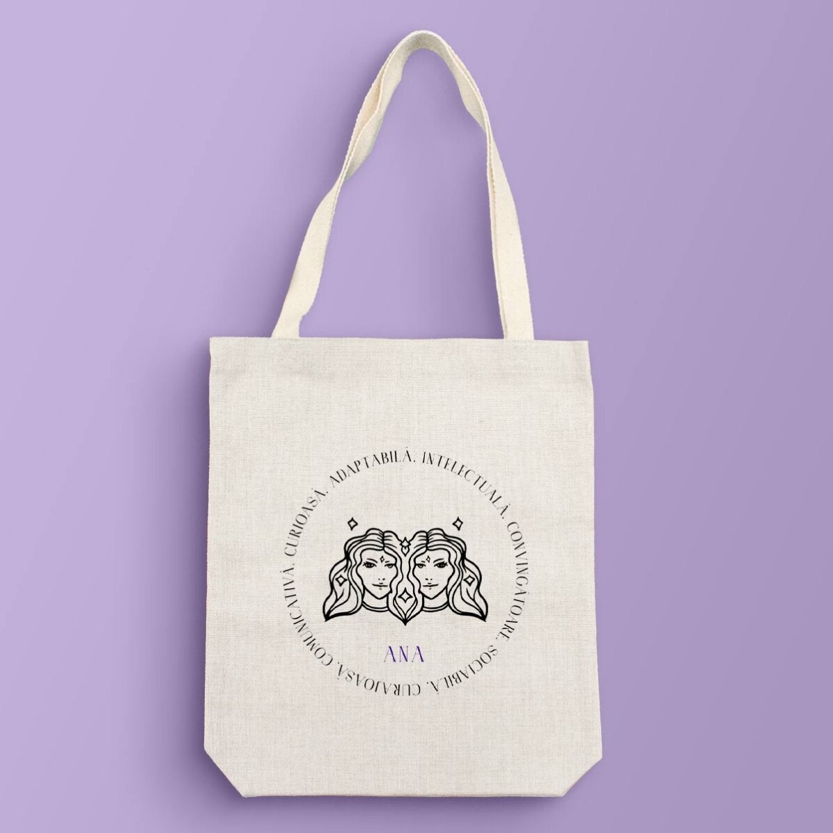 Borsa personalizzata con scritta - Segno zodiacale Gemelli