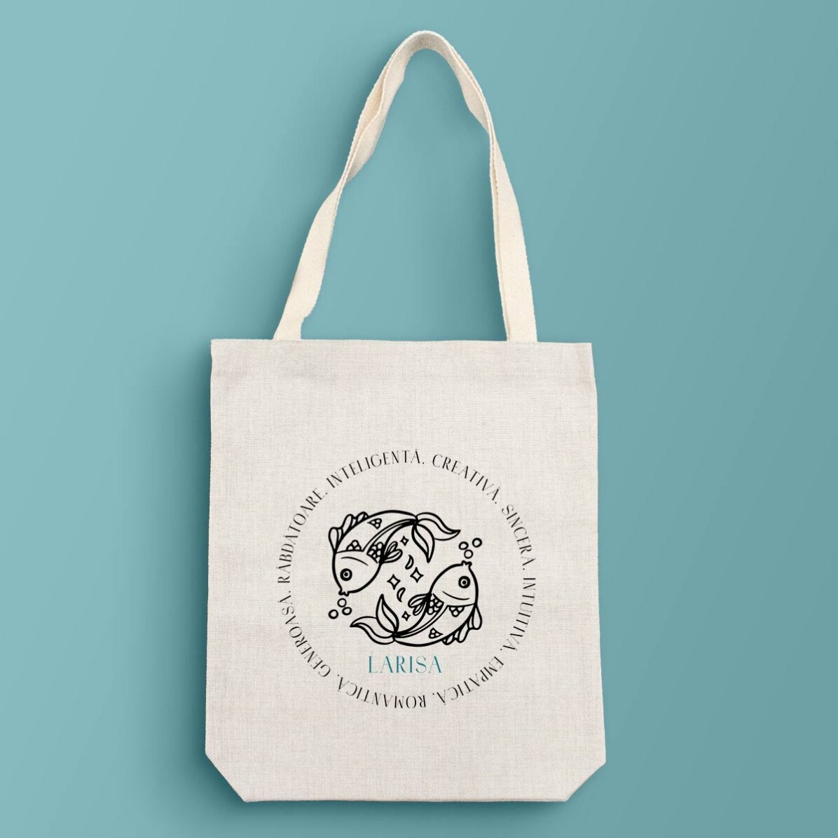 Borsa personalizzata con scritta - Segno zodiacale Pesci