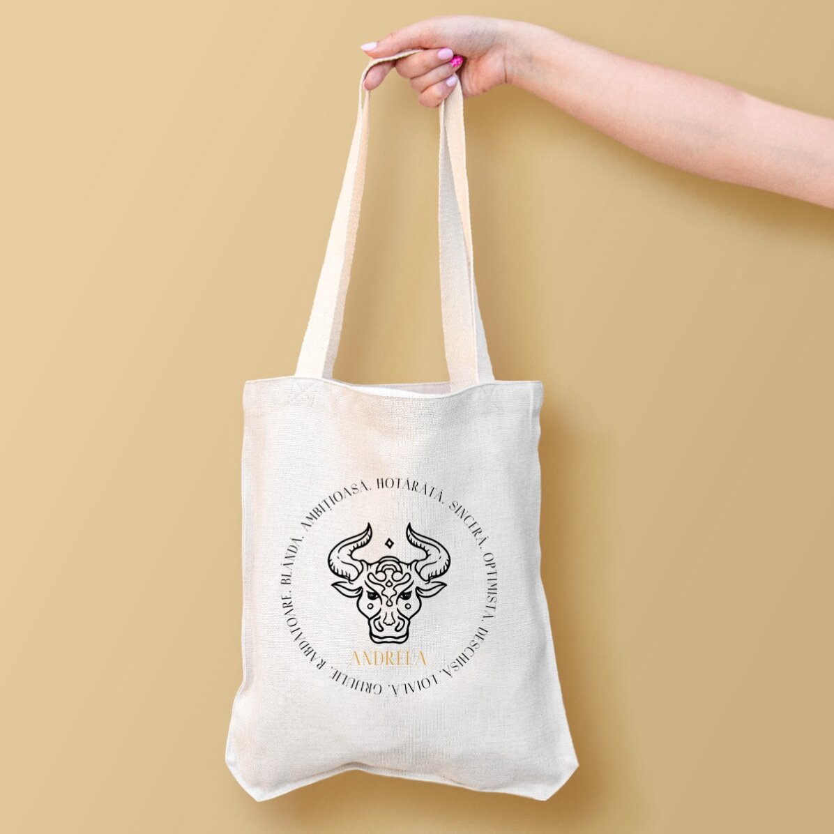 Borsa personalizzata con scritta - Segno zodiacale Toro