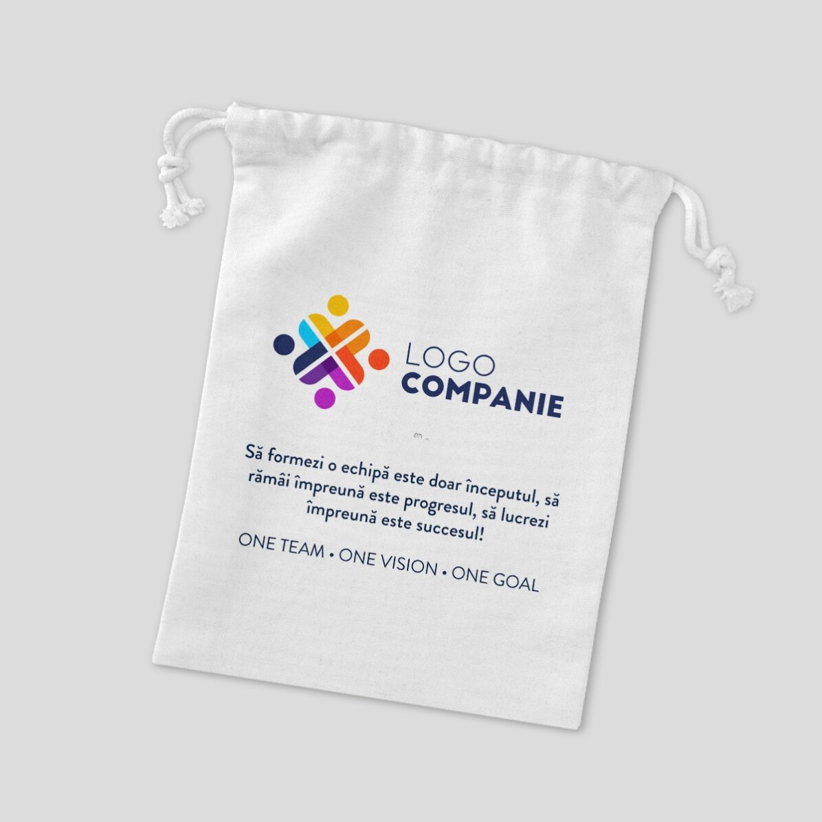 Piccolo sacchetto regalo personalizzato con logo e messaggio