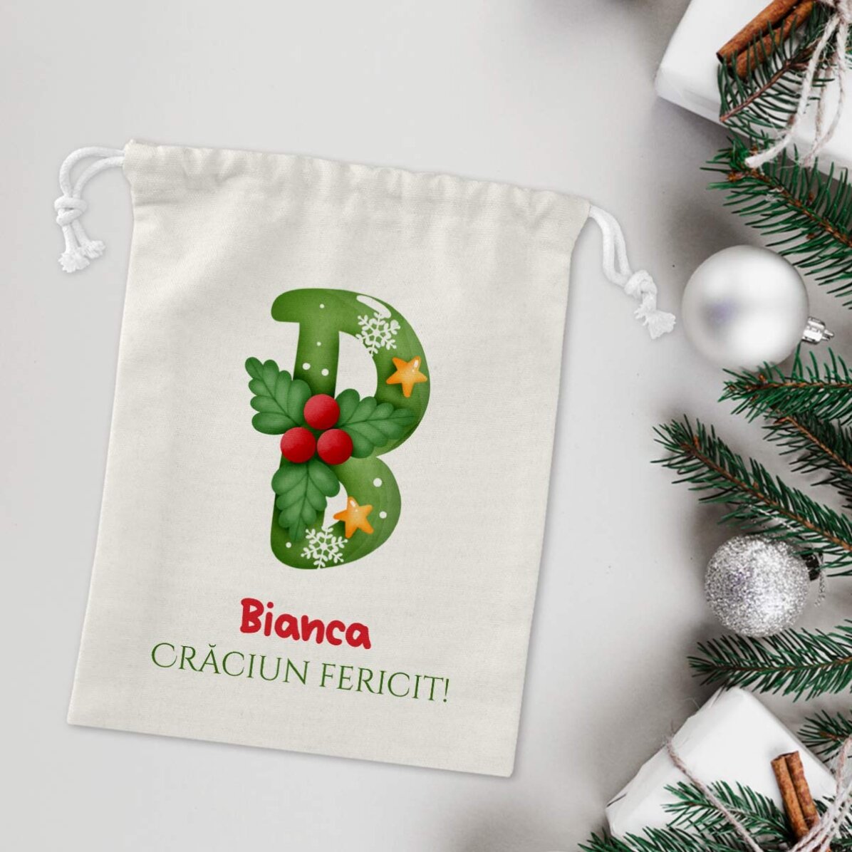 Sacchettino regalo personalizzato con nome - Natale