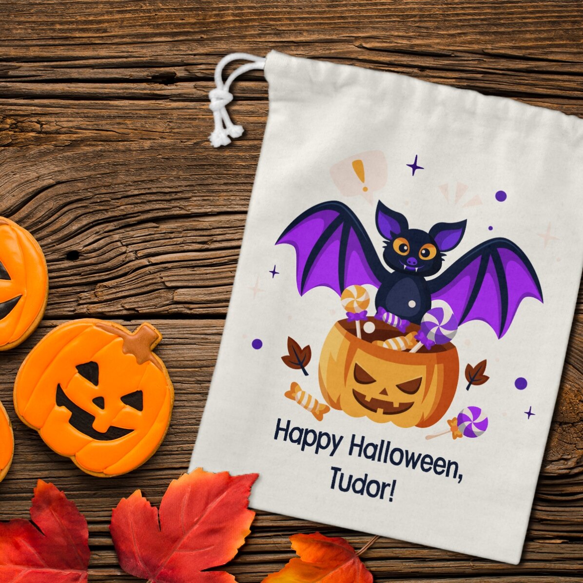 Piccolo sacchetto regalo personalizzato con scritta - Halloween