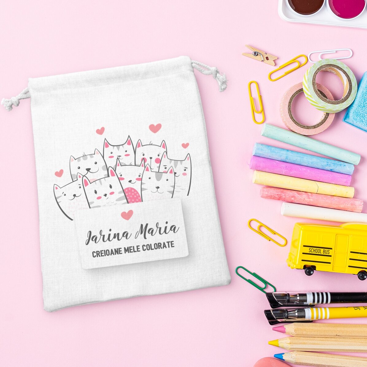 Piccolo sacchetto personalizzato con scritta - Kitty