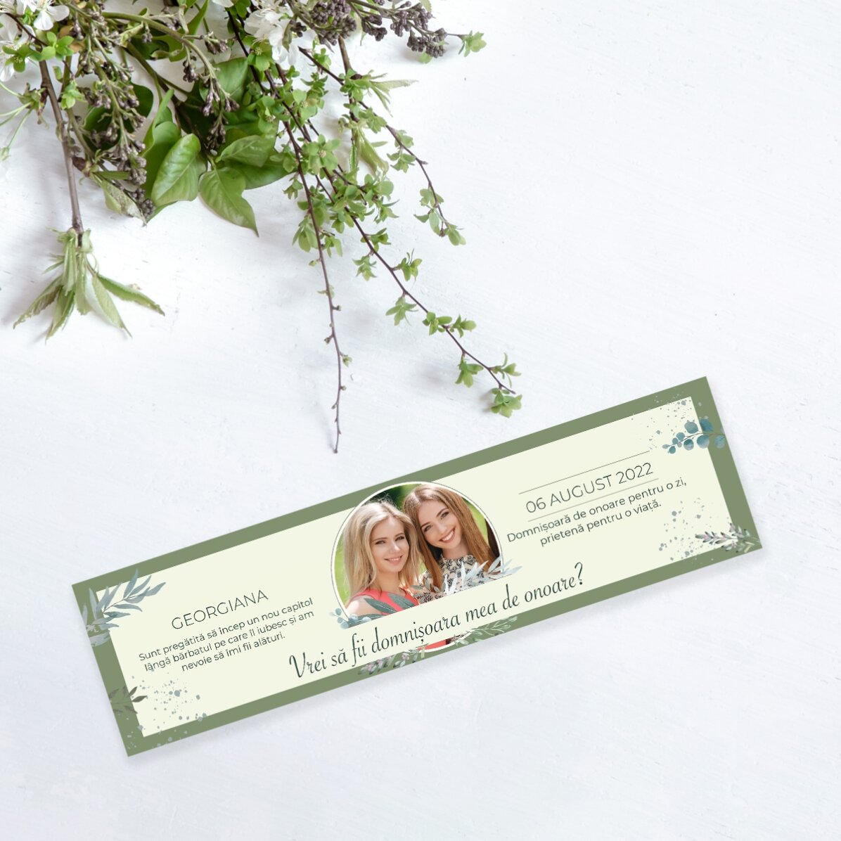 Segnalibro personalizzato con foto e messaggio