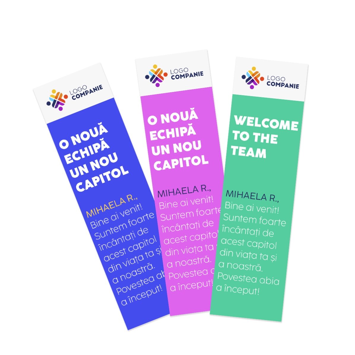 Segnalibro personalizzato con logo e messaggio - Welcome