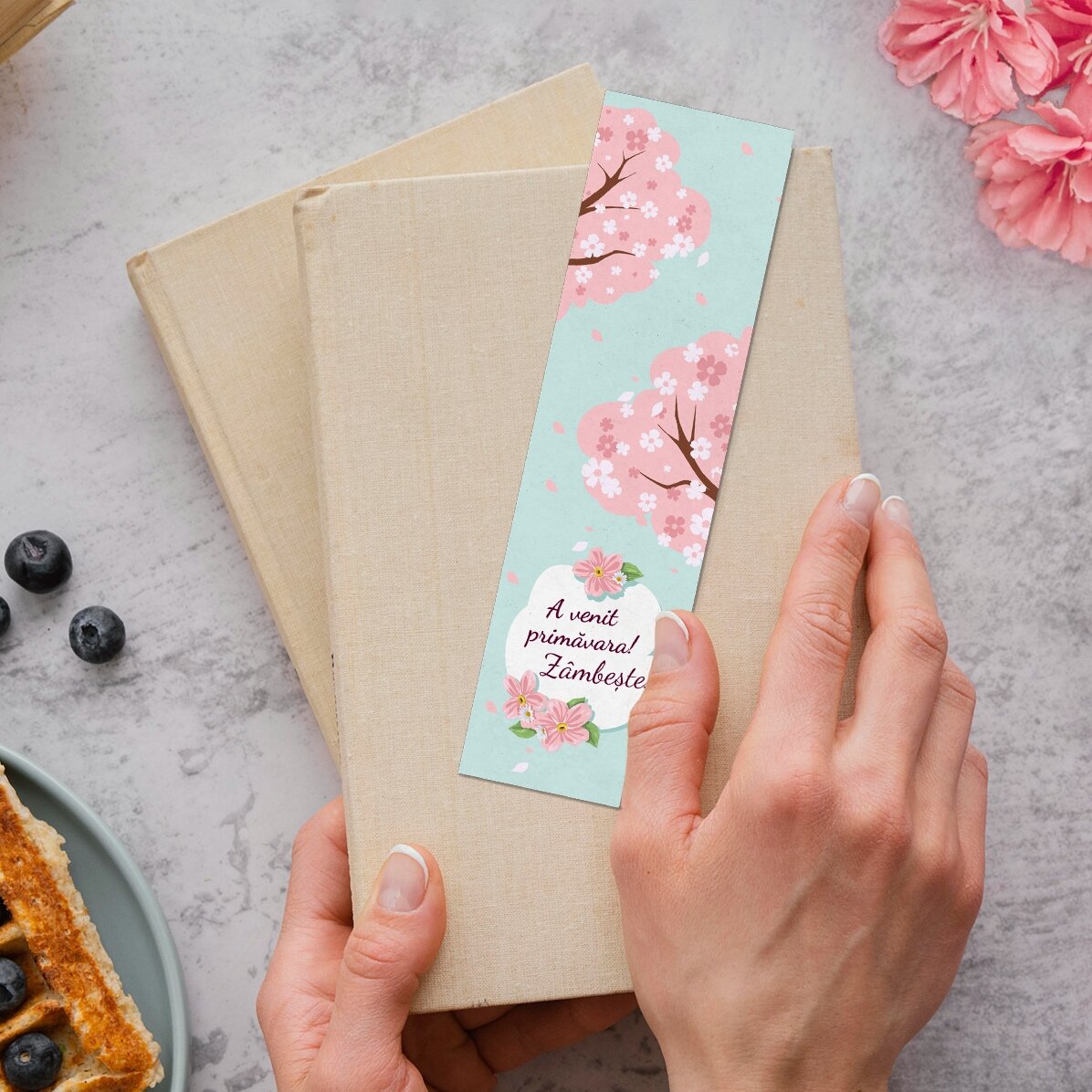 Segnalibro personalizzato con messaggio - È arrivata la primavera!