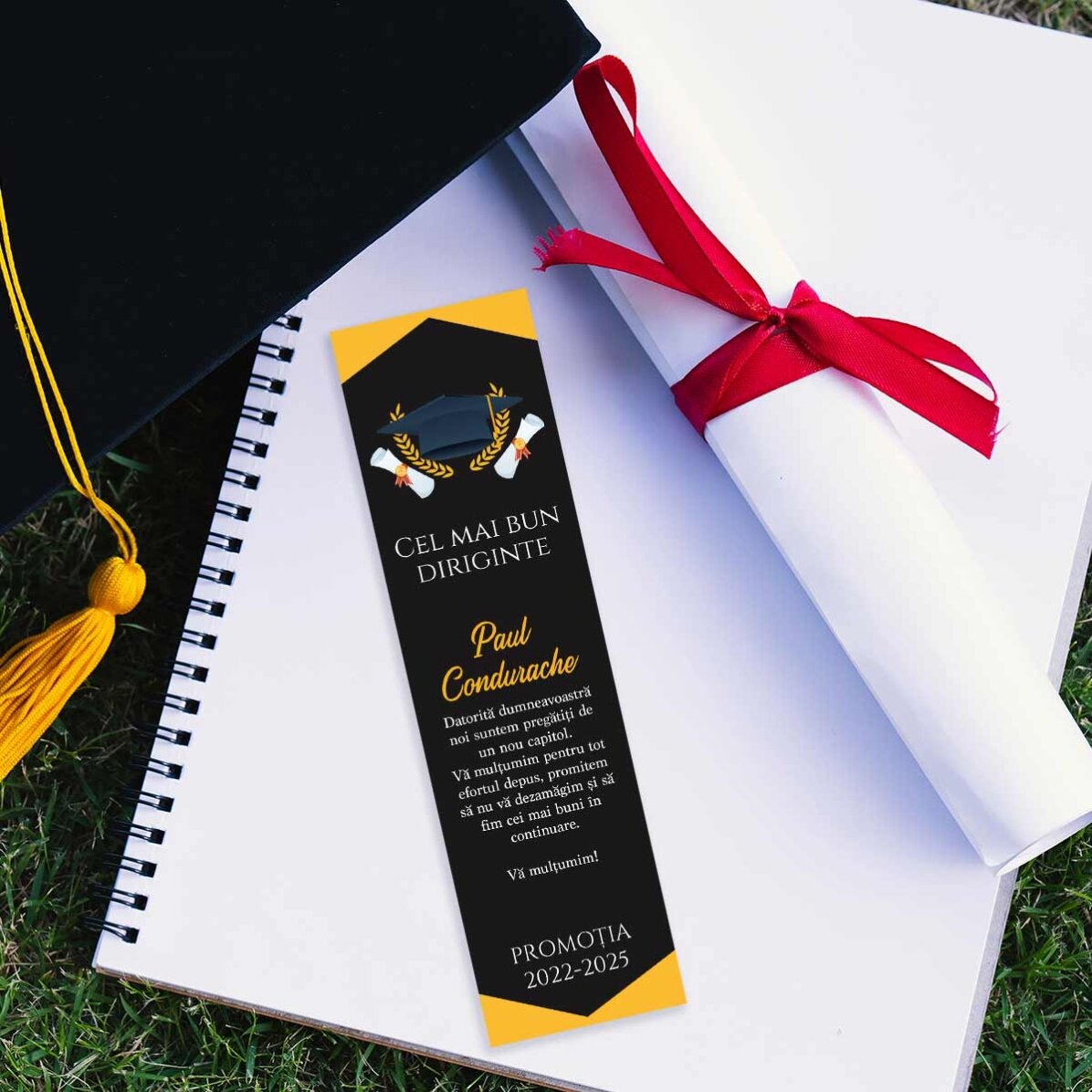 Segnalibro personalizzato con messaggio di laurea