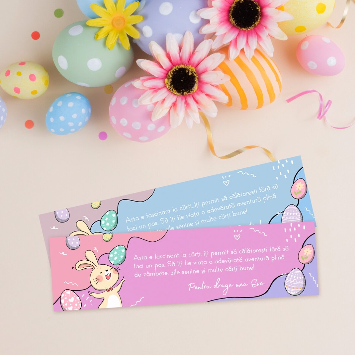 Segnalibro personalizzato con un messaggio di Pasqua