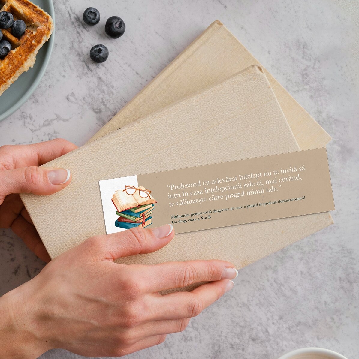 Segnalibro personalizzato con un messaggio per gli insegnanti