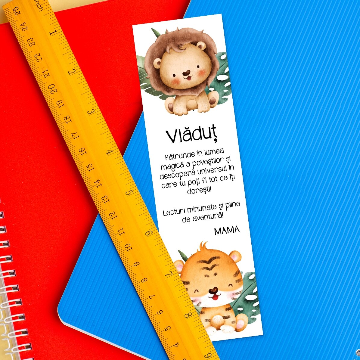 Segnalibro personalizzato con messaggio e nome per bambini - Animalietti