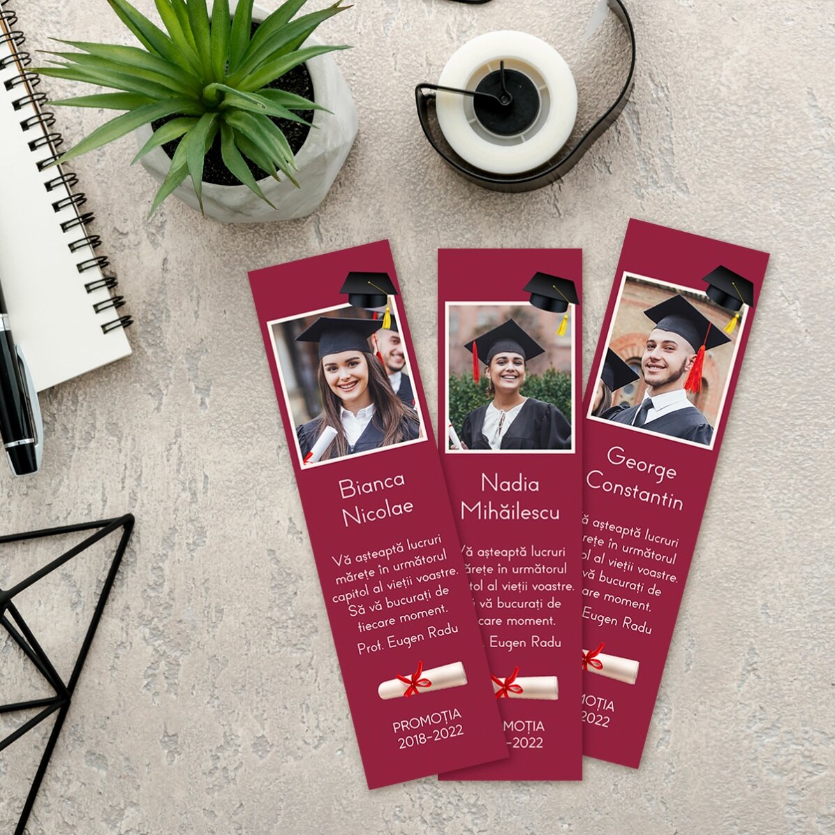 Segnalibro personalizzato con foto e messaggio - Laurea