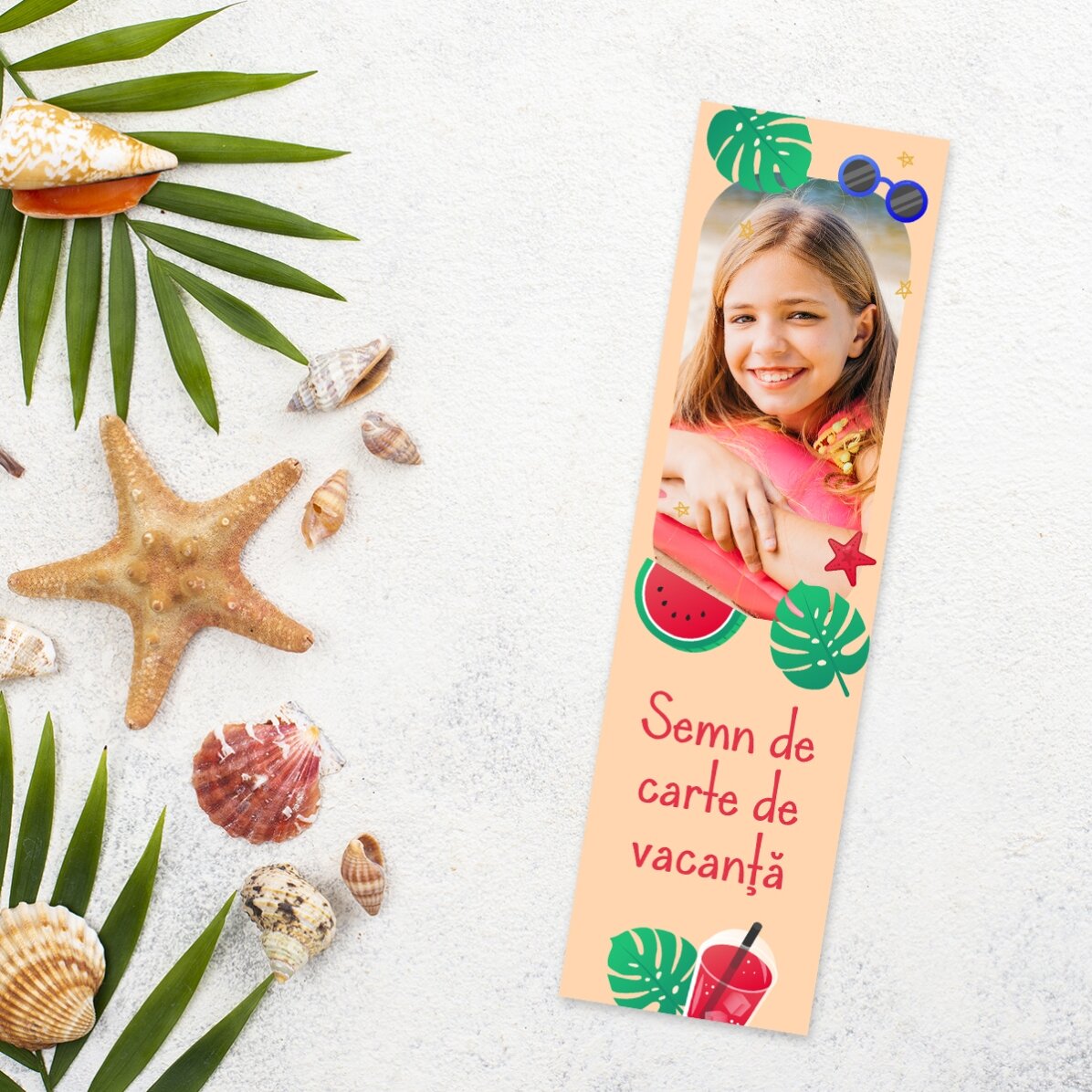Segnalibro personalizzato con foto e testo - Vacanze estive