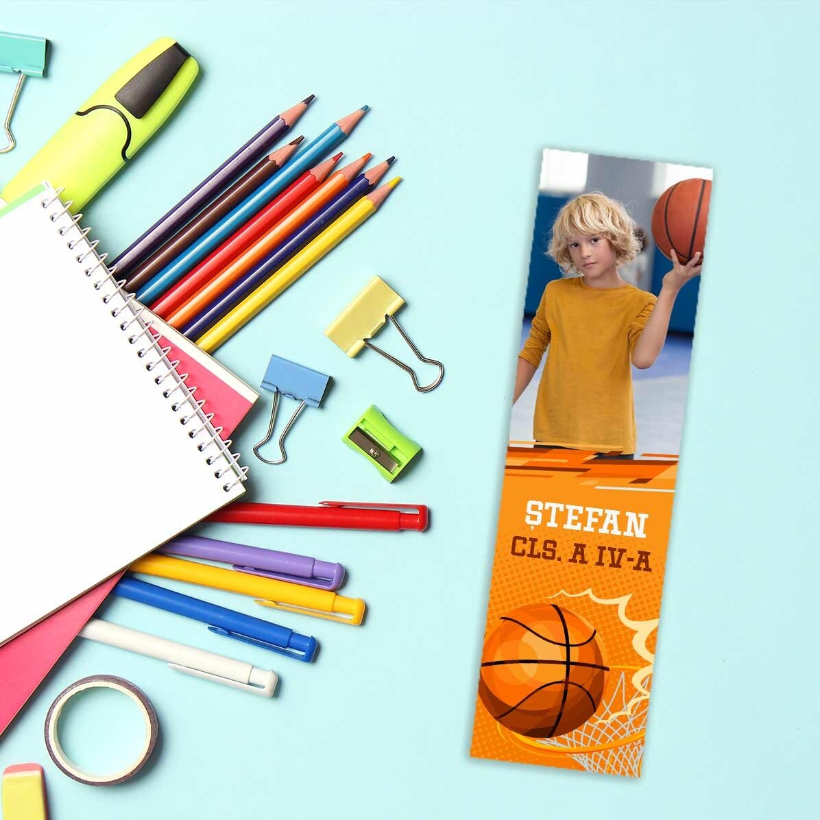 Segnalibro personalizzato con testo e foto - Basket