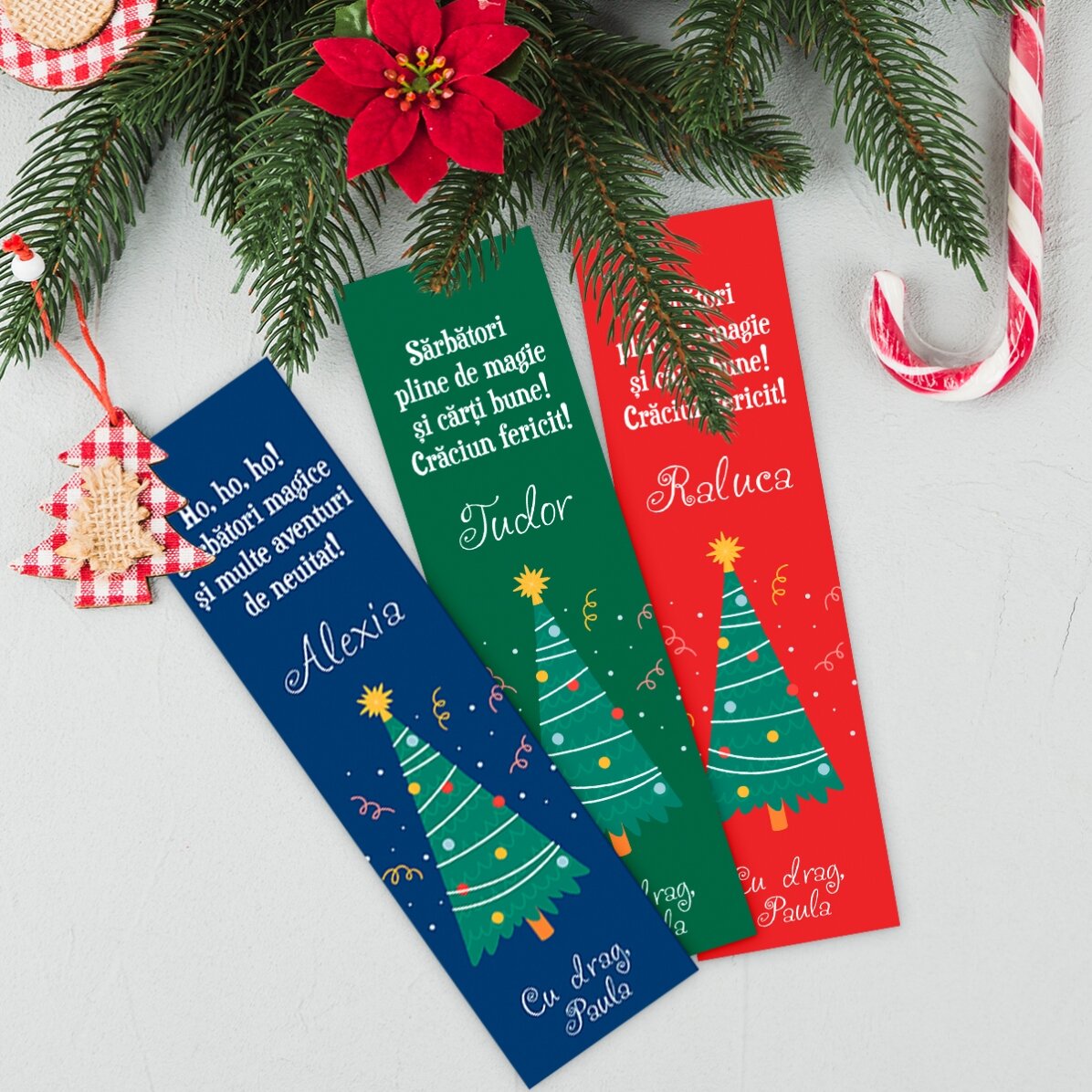Segnalibro personalizzato con testo - Albero di Natale