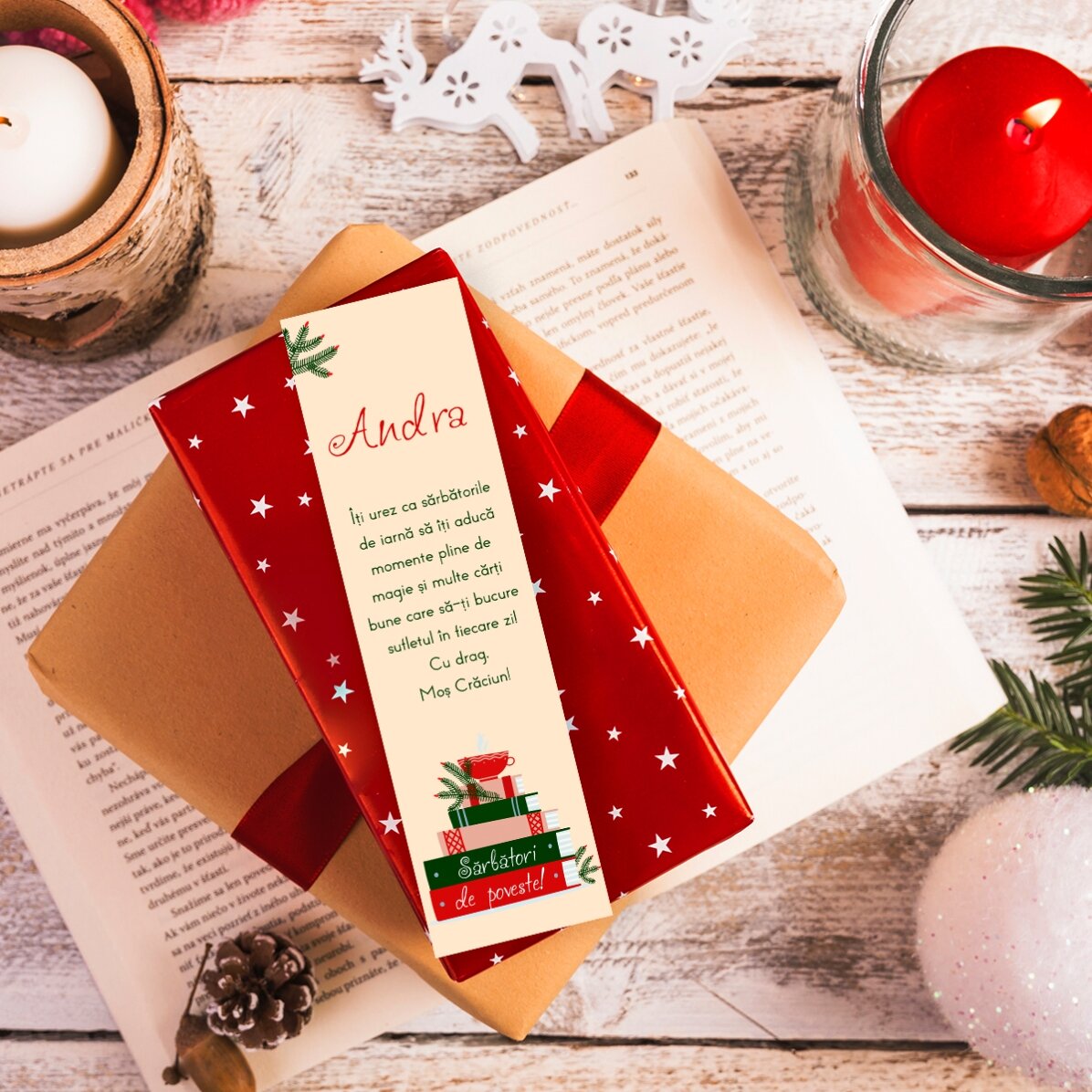 Segnalibro personalizzato con testo - Natale