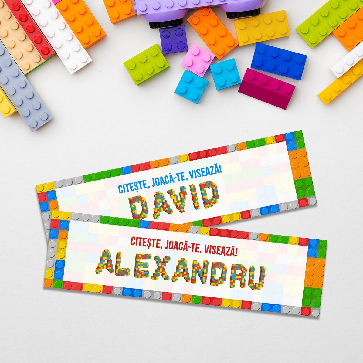 Segnalibro personalizzato con testo - Lego