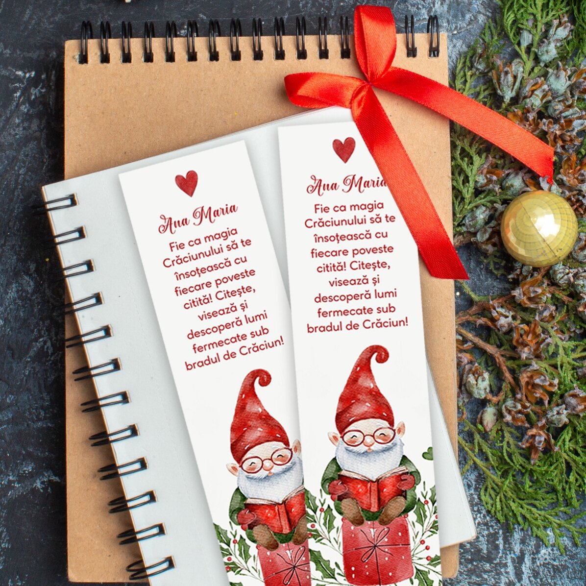 Segnalibro personalizzato con testo - Babbo Natale