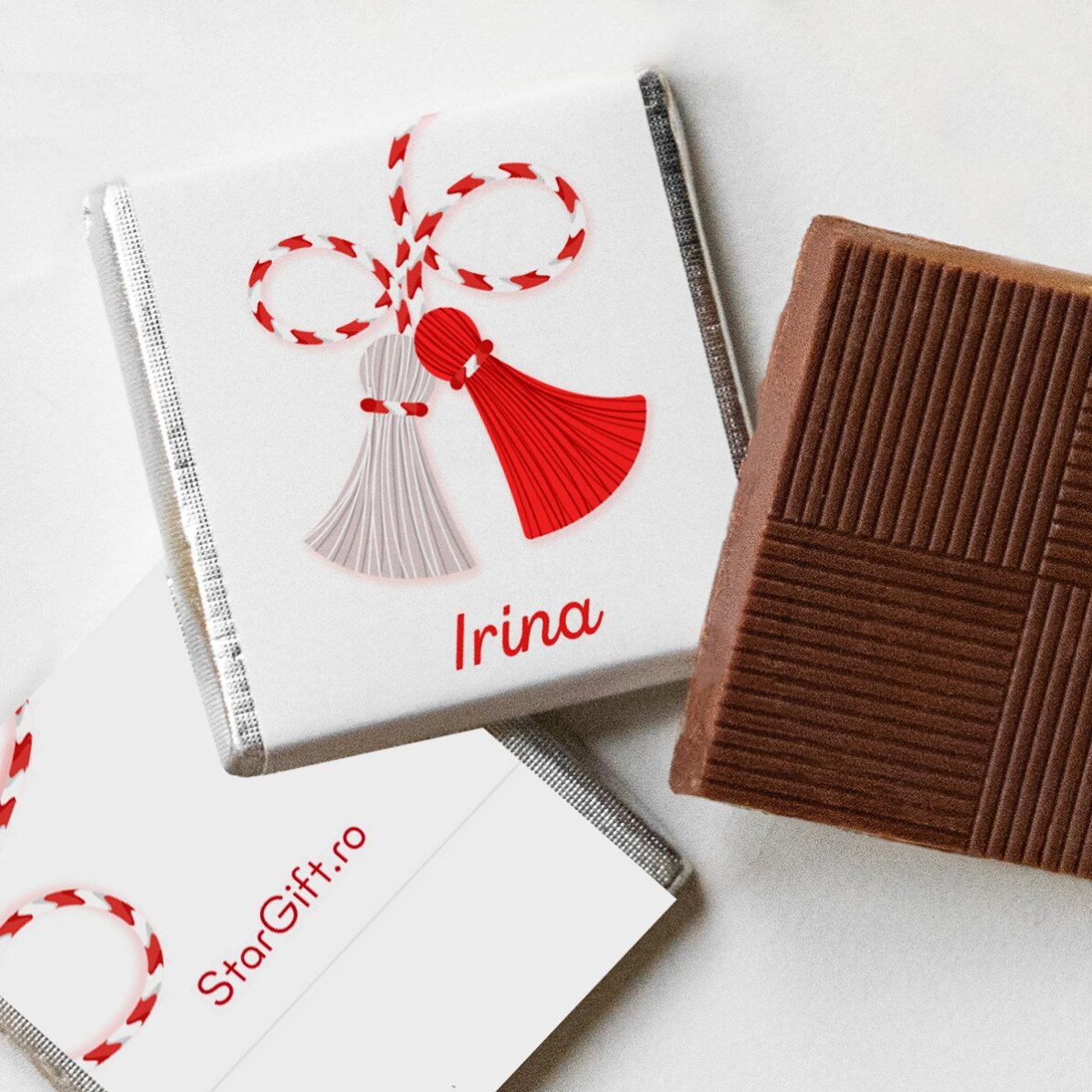 Set di 10 mini cioccolatini personalizzati con un dolce nome