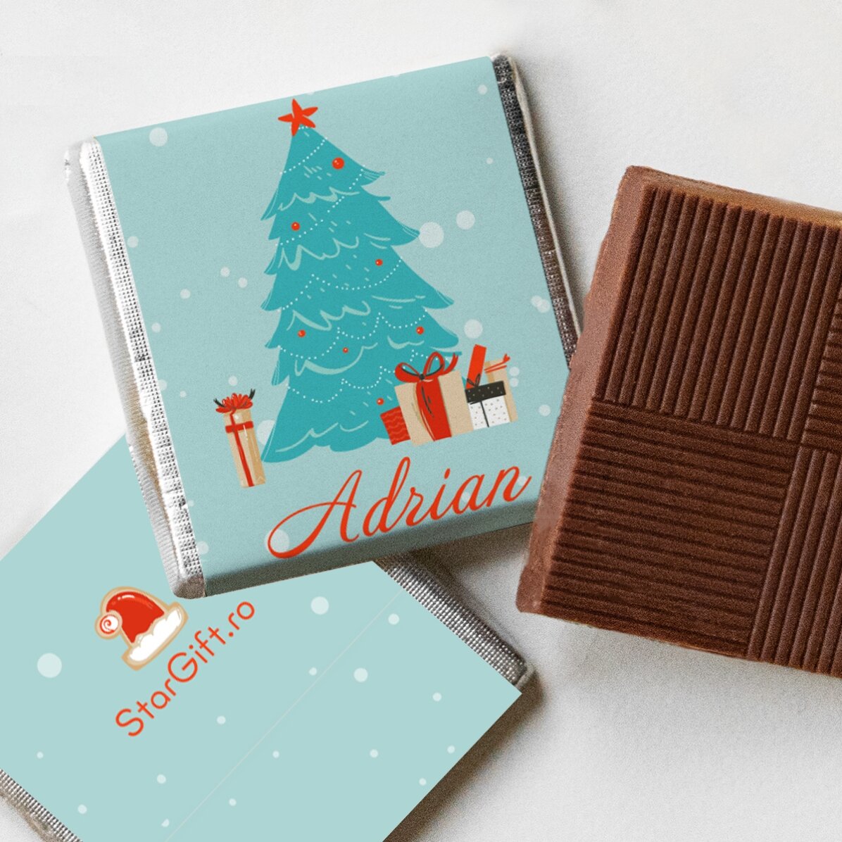 Set di 10 mini cioccolatini personalizzati con nome - Sweet Christmas