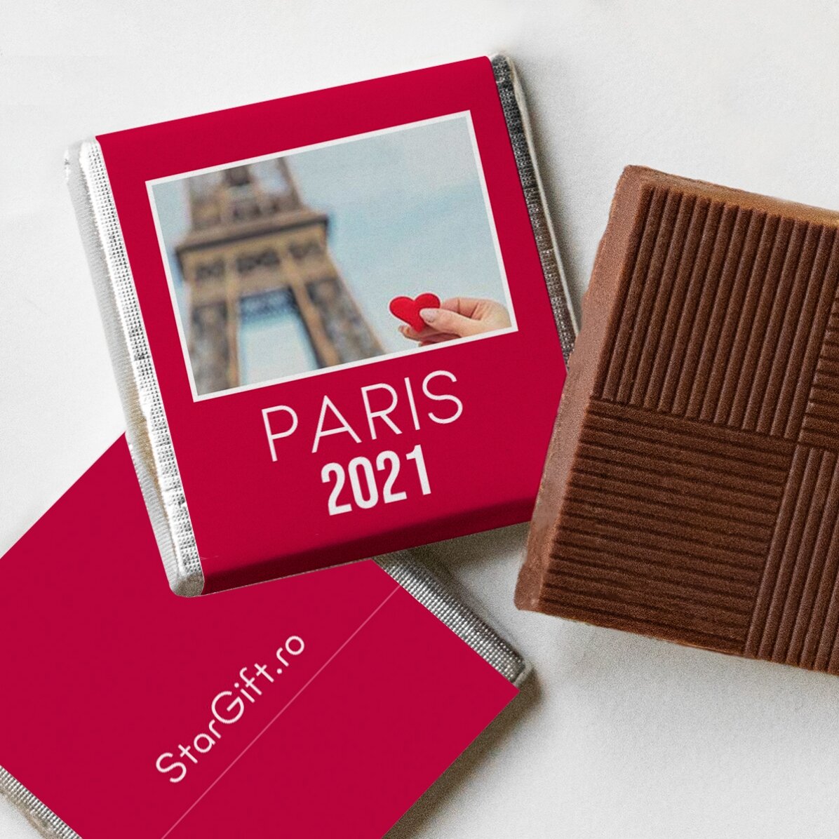 Set di 10 mini cioccolatini personalizzati con foto e testo
