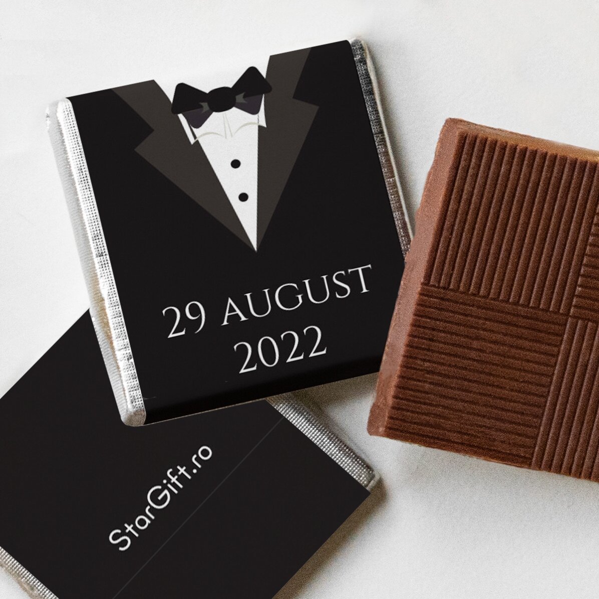 Set di 10 mini cioccolatini personalizzati con scritta - Mr and Mrs