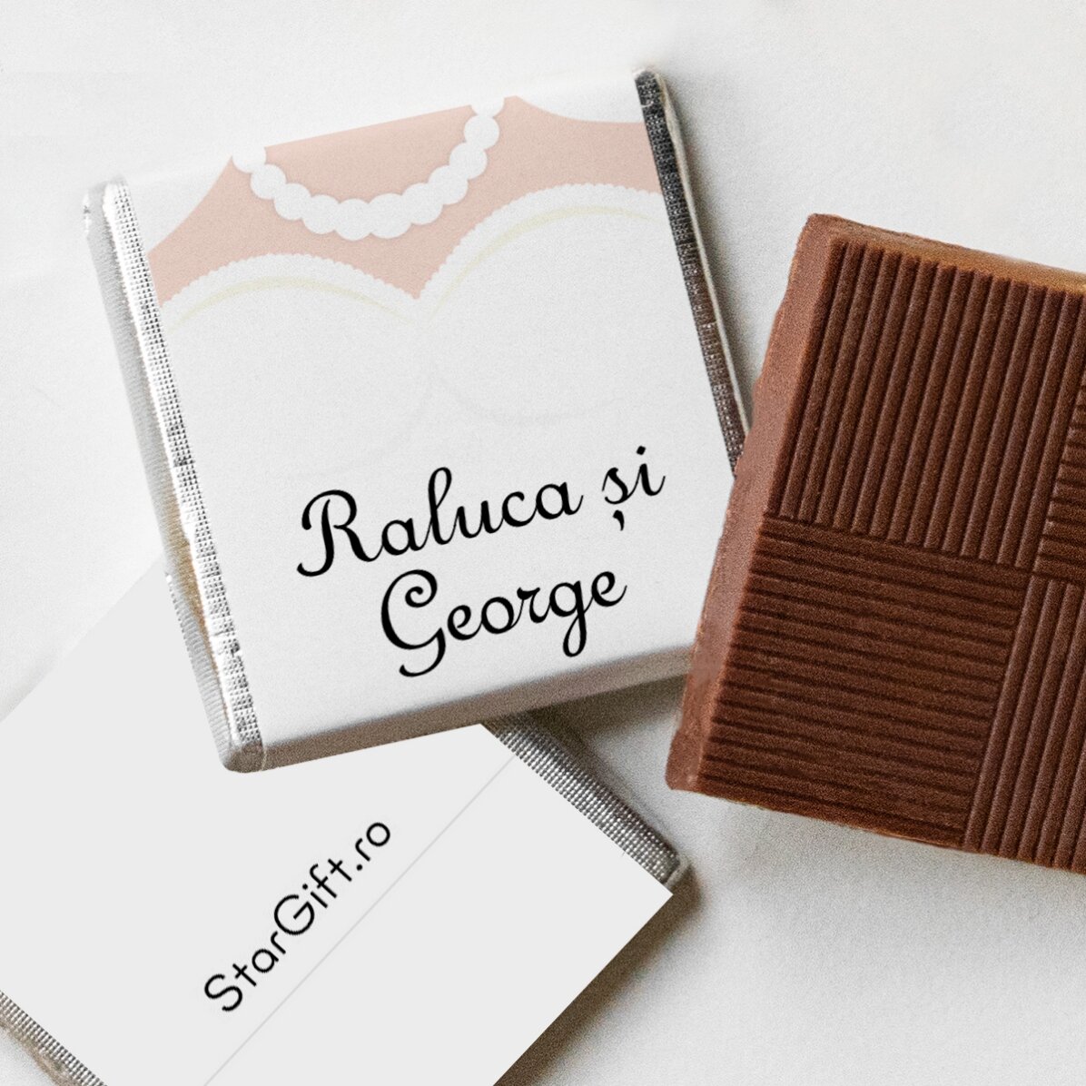 Set di 10 mini cioccolatini personalizzati con scritta - Mr and Mrs