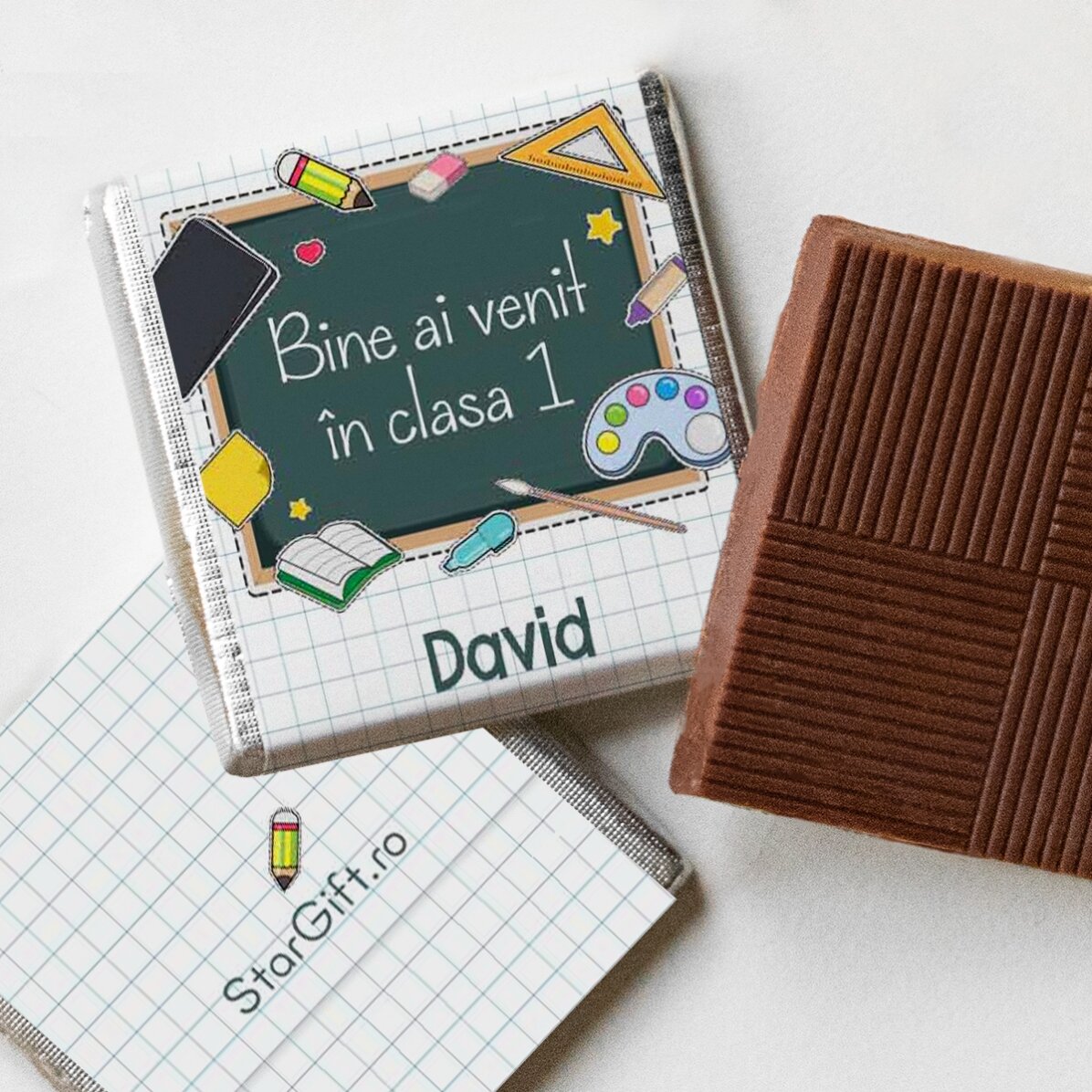 Set di 10 mini cioccolatini personalizzati con una frase per l