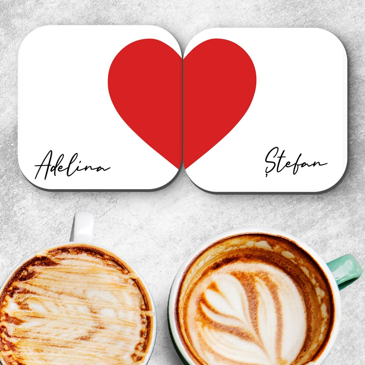 Set di 2 posacenere personalizzati con scritta - Heart