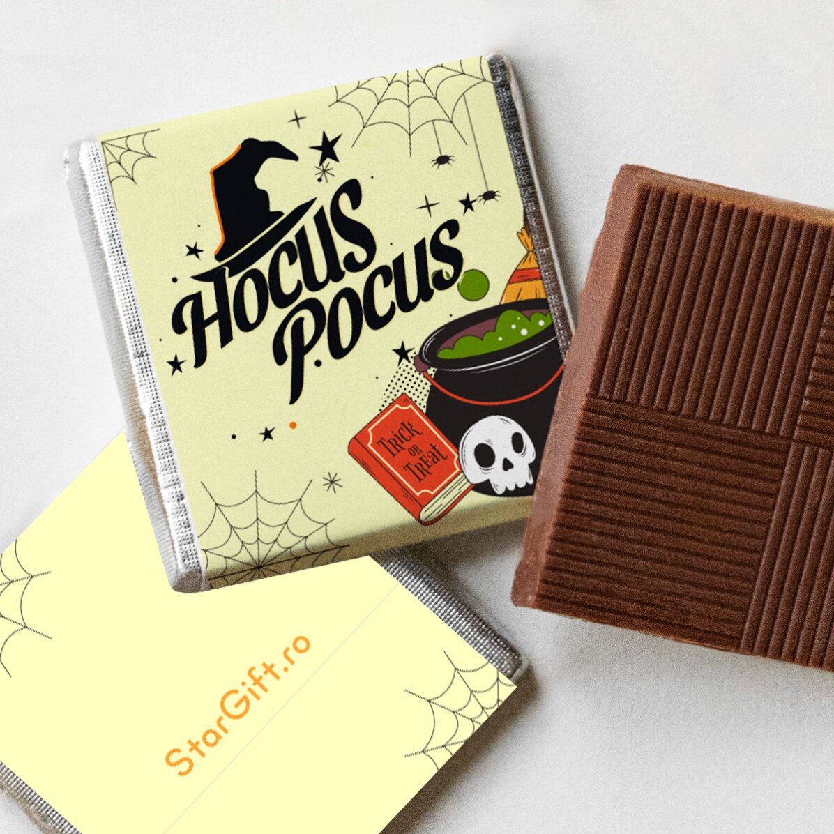 Set di 5 mini cioccolatini personalizzati con foto e testo - Halloween