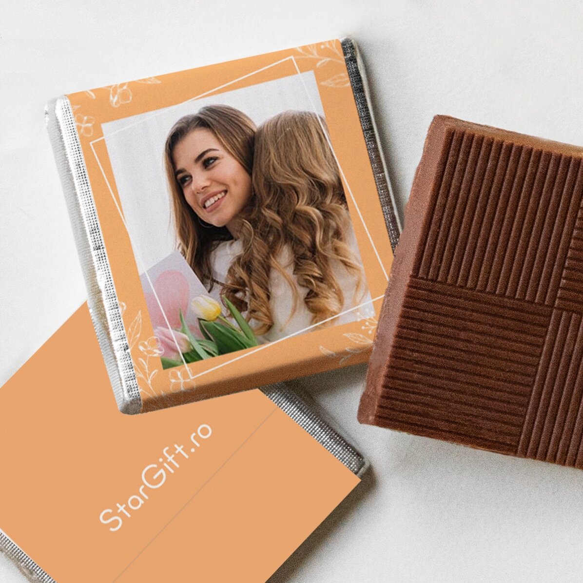 Set di 5 mini cioccolatini personalizzati con foto e testo - Mamma