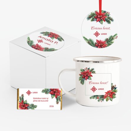 Set regalo di Natale personalizzato con logo e messaggio - Natale