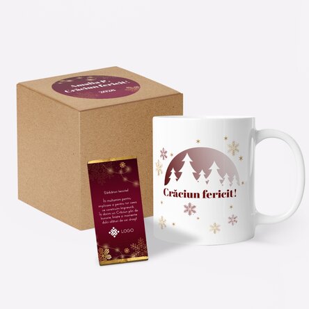 Set regalo di Natale personalizzato con logo e messaggio - Red Christmas