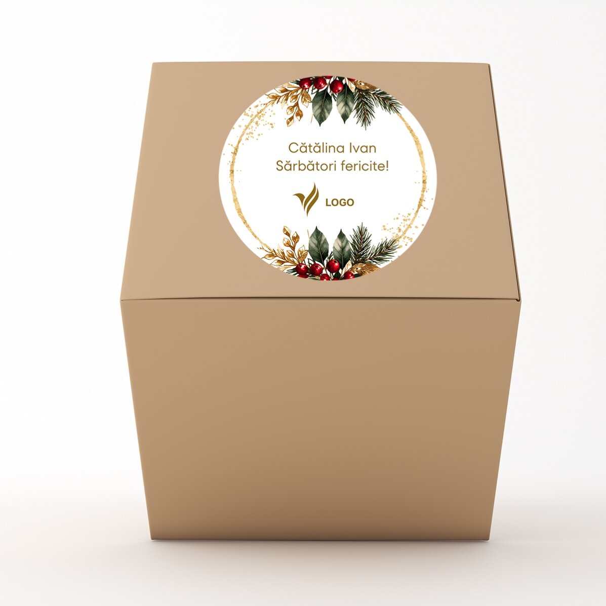 Set regalo di Natale personalizzato con logo e testo - Festivo