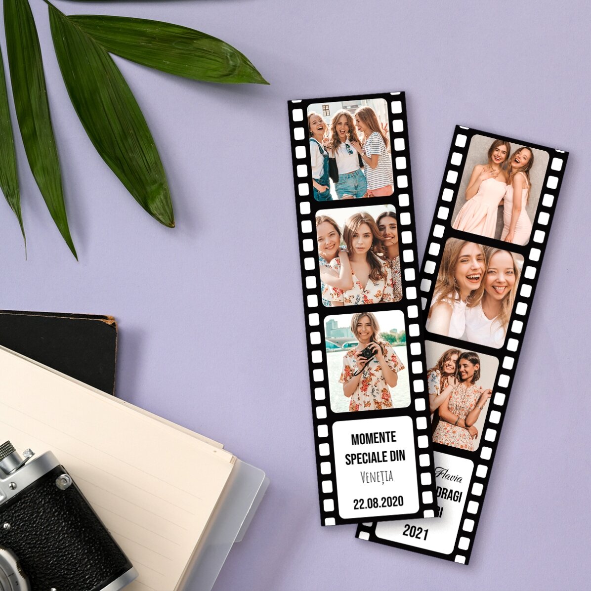 Set di 2 magneti personalizzati con foto e testo - Momenti speciali
