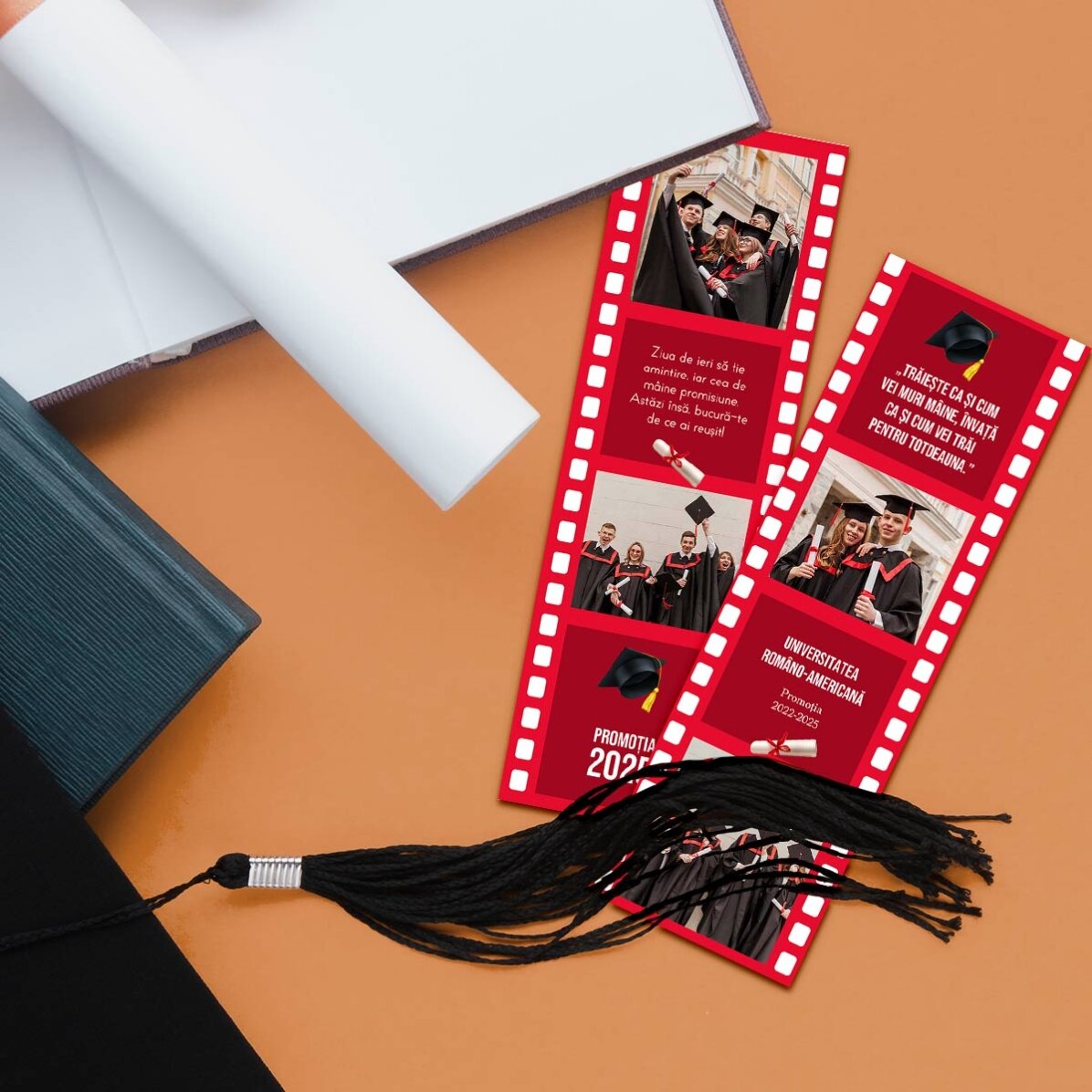 Set di 2 magneti personalizzati con foto e testo per la laurea