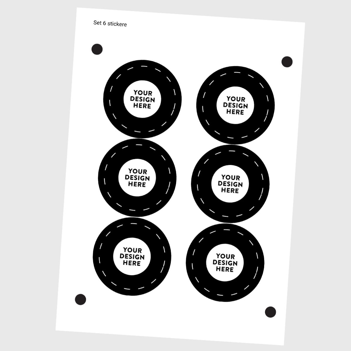 Set di 6 adesivi (etichette autoadesive) rotondi, diametro 7 cm, personalizzati con la tua grafica