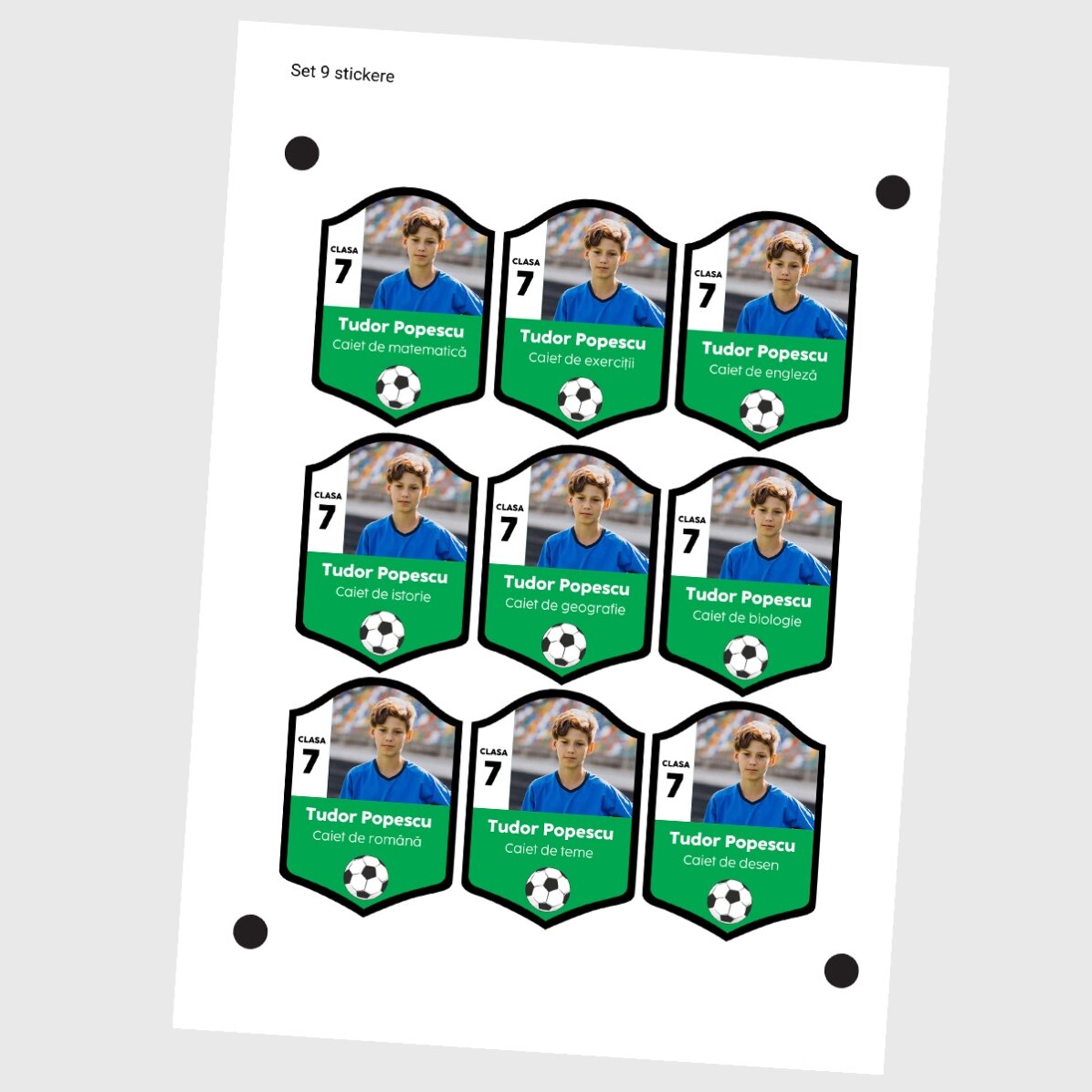 Set di 9 adesivi (etichette autoadesive) personalizzati - FIFA