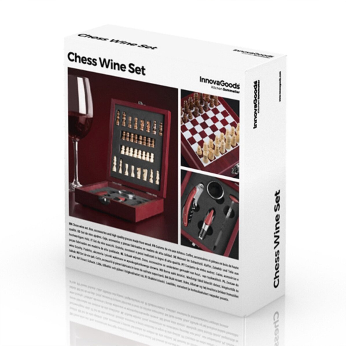 Set da scacchi con accessori per il vino