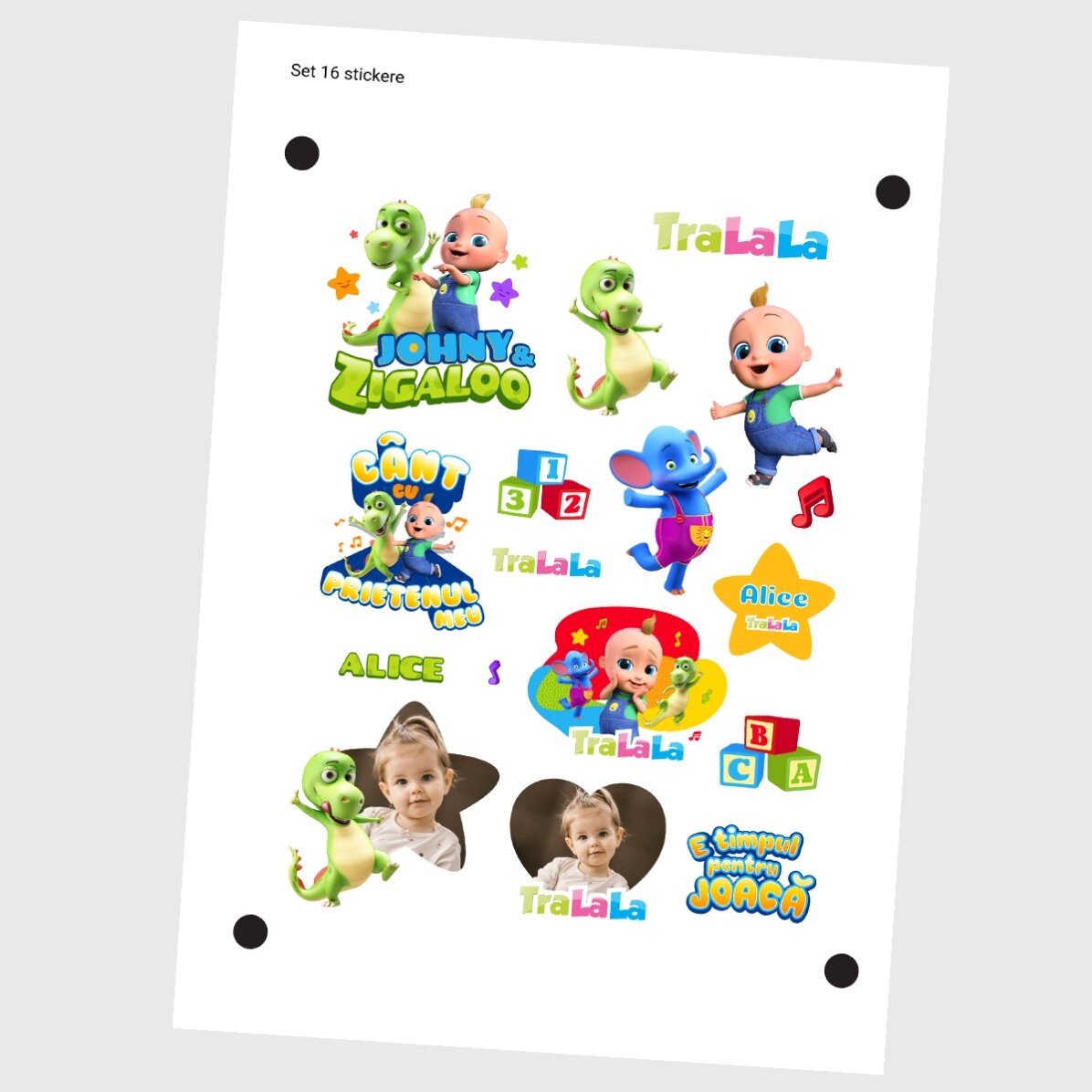 Set di adesivi (etichette autoadesive) personalizzati con testo e immagini - TraLaLa