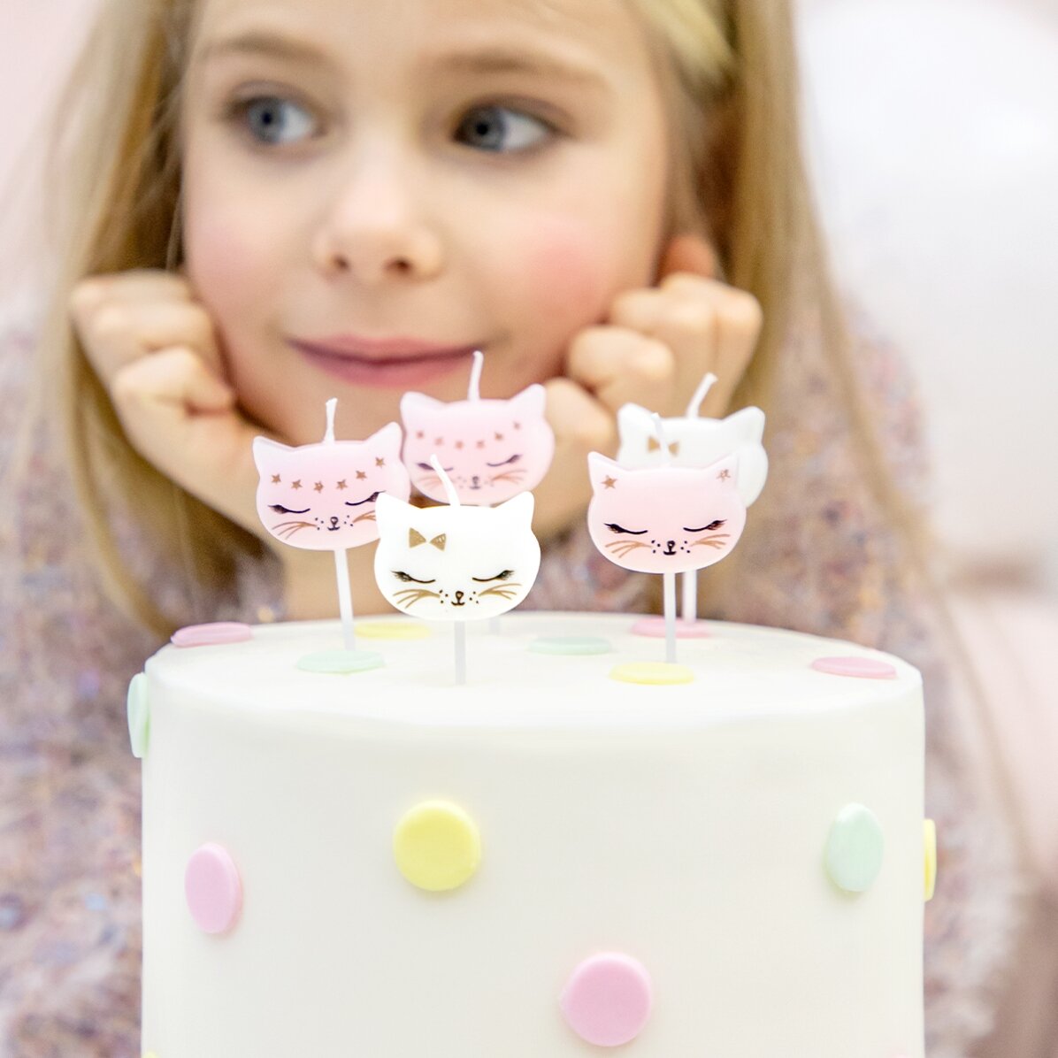 Candeline per torte - 6 gattini