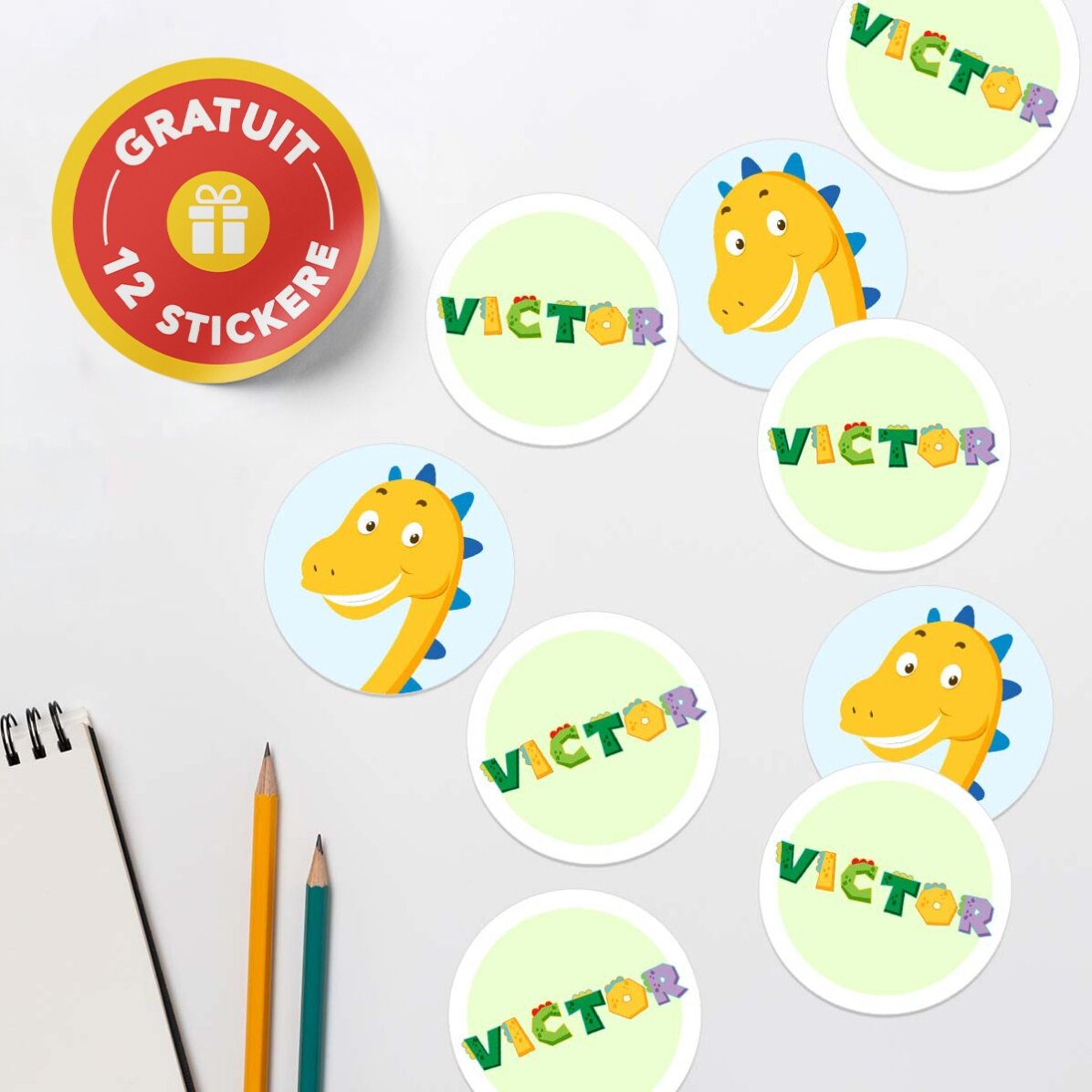 Set personalizzato per la scuola materna o elementare – Dino